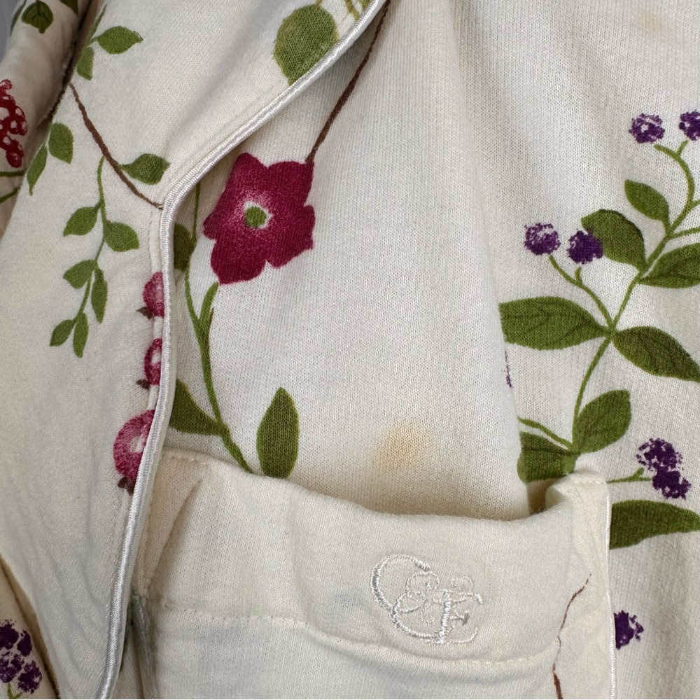 Vtg Crabtree & Evelyn Floral Cotton Robe L Long Wrap Cottagecore * New But READ - Picture 14 of 15